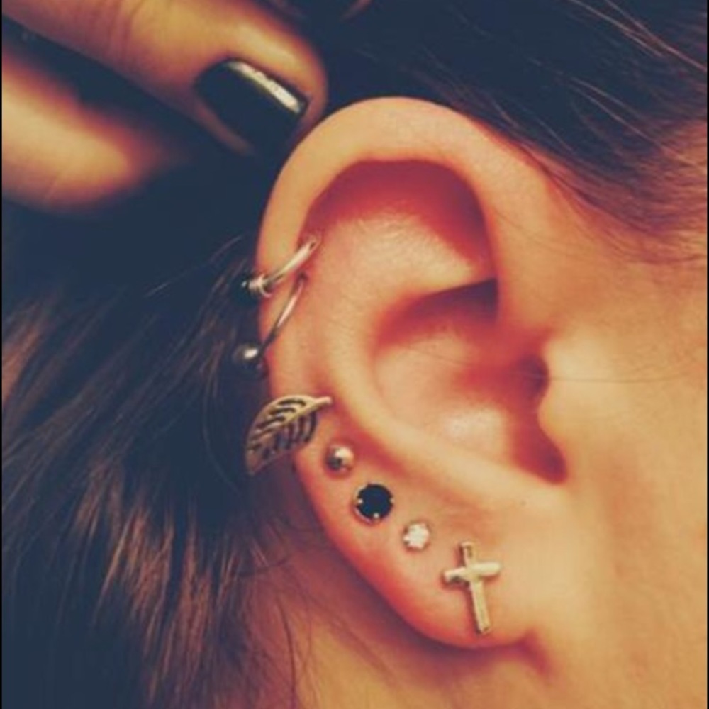 Gold cross earrings